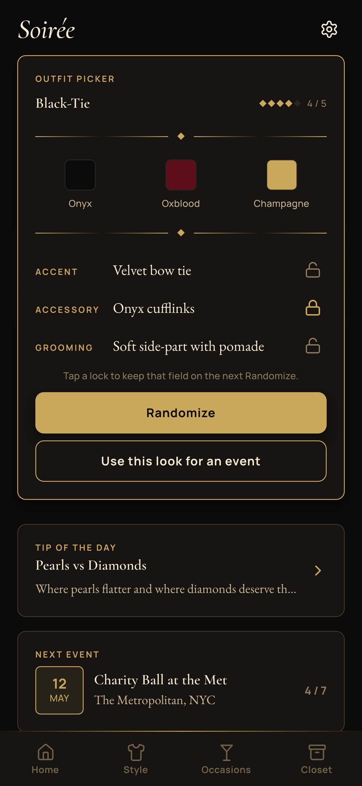 Home — outfit picker